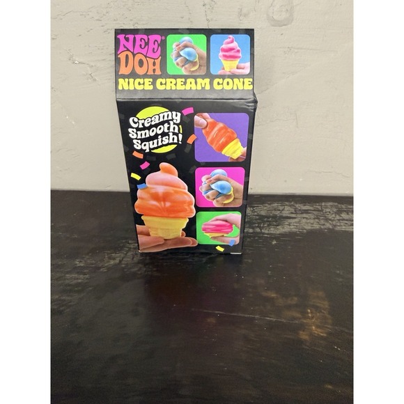 New NEE DOH Nice Cream Cone ORANGE Ice Swirl NEEDOH TikTok Squishy Fidget Toy - Picture 3 of 4